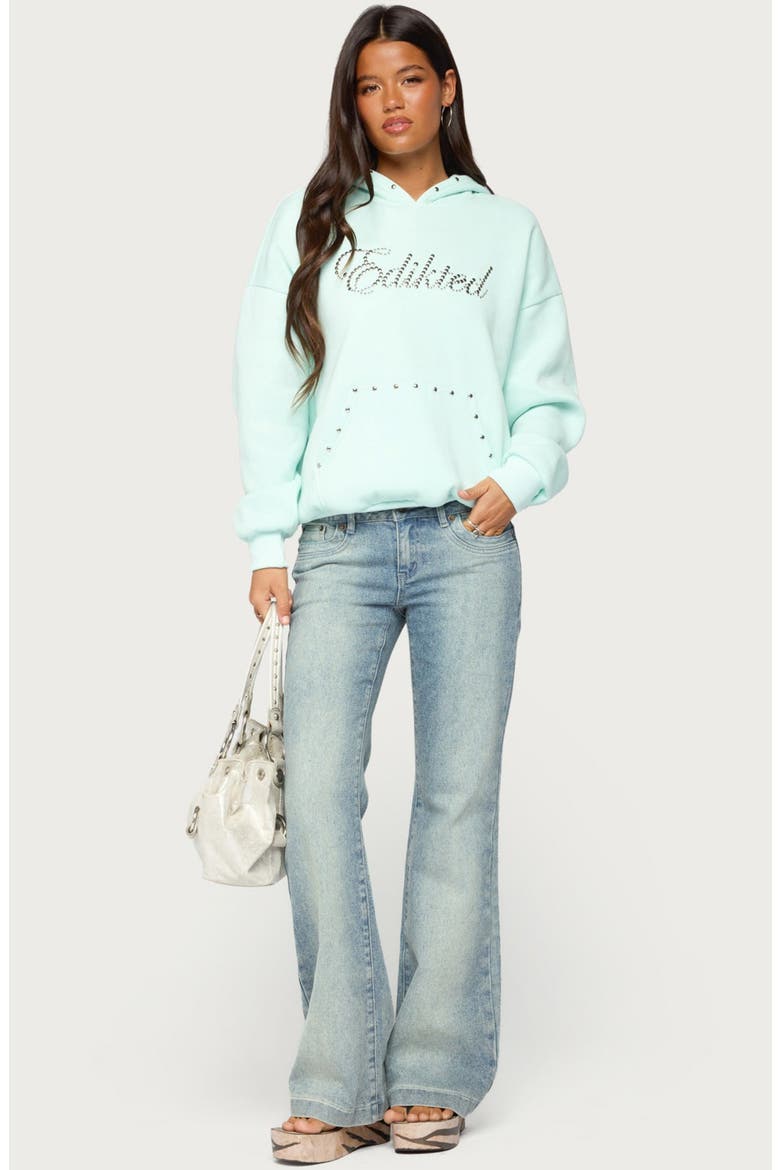 Rockstar Studded Hoodie, Alternate, color, AQUA