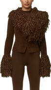 Naked Wardrobe Loop Fringe Ribbed Cardigan