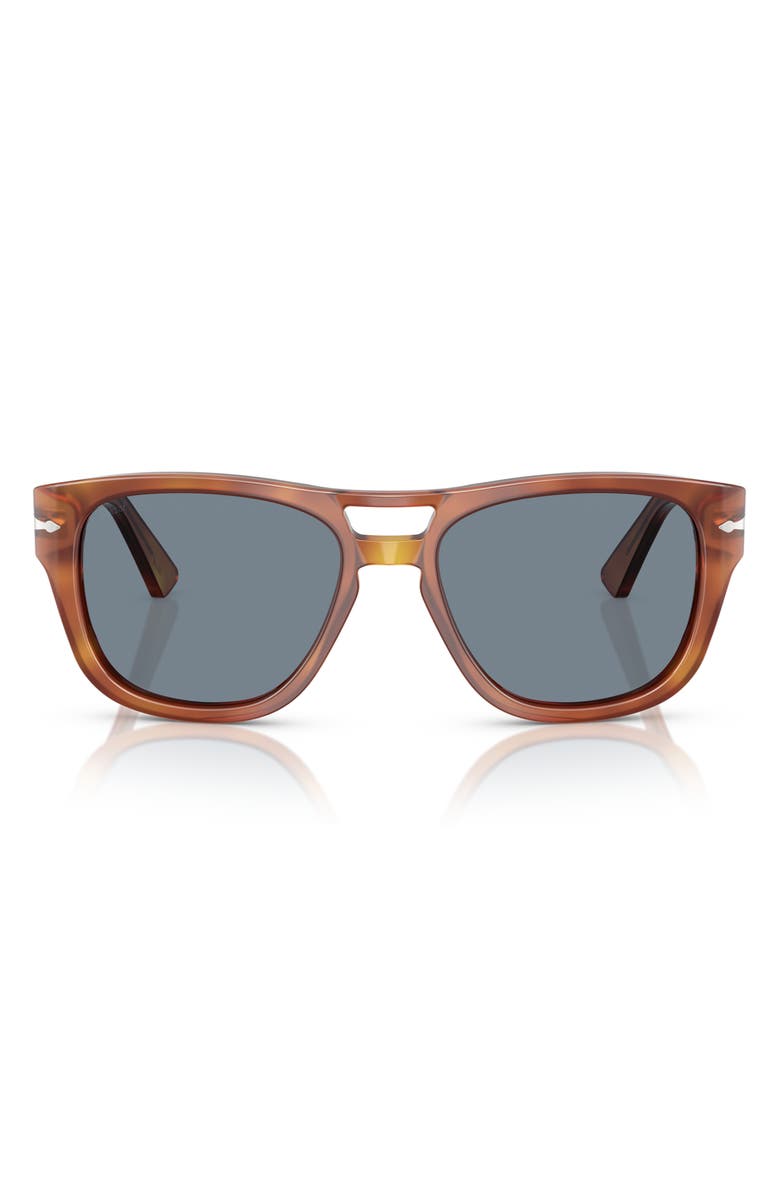 Persol 55mm Square Sunglasses, Main, color, Blue Brown