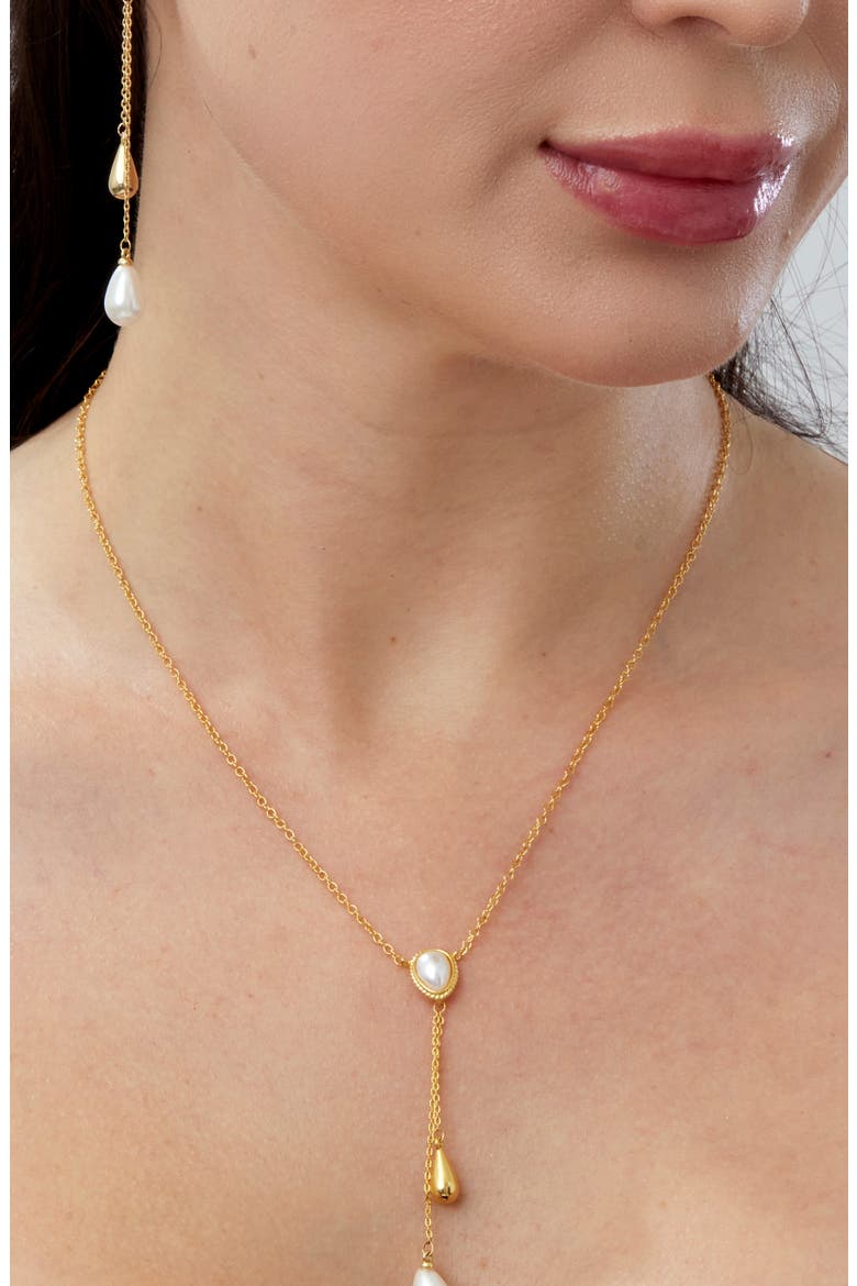 2-Piece Cultured Pearl Jewelry Set, Alternate, color, GOLD