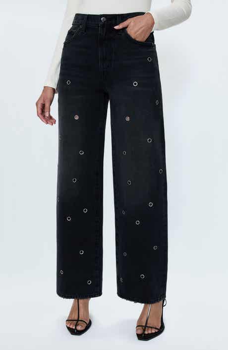 Pistola Hendrix Crystal Embellished Eyelet Jeans