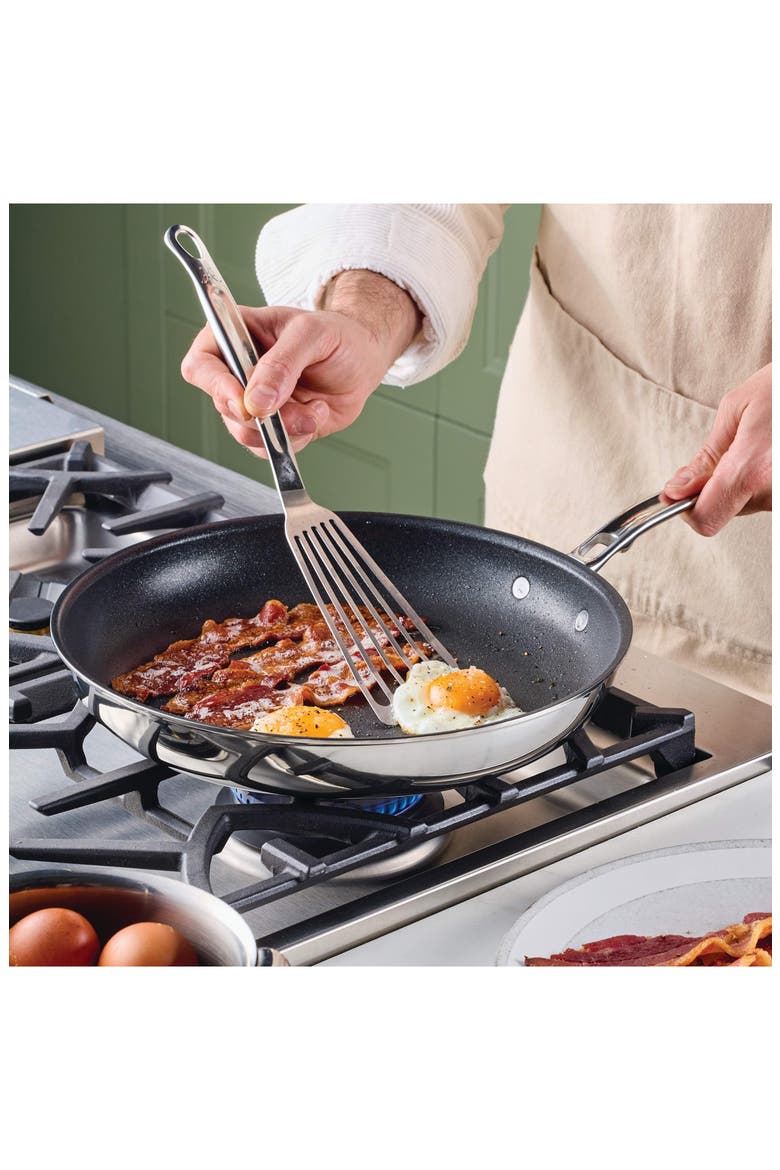 ProBond® Luxe Professional Clad Stainless Steel 12.5-Inch Nonstick Skillet, Alternate, color, NO COLOR
