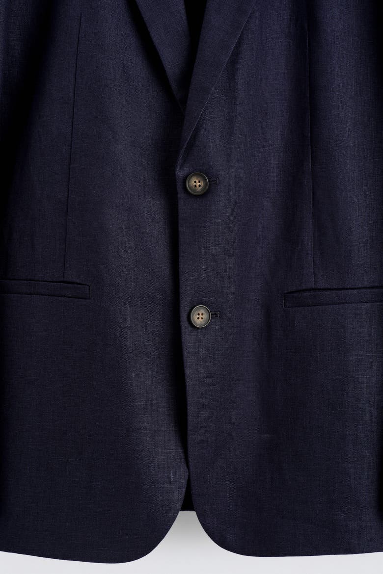 Single-breasted Linen Blazer, Alternate, color, NAVY