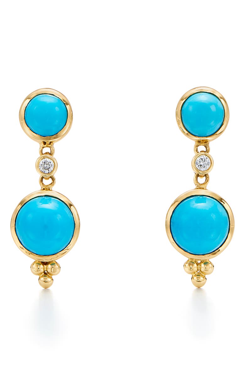 Temple St. Clair Moon Turquoise & Diamond Drop Earrings, Main, color,