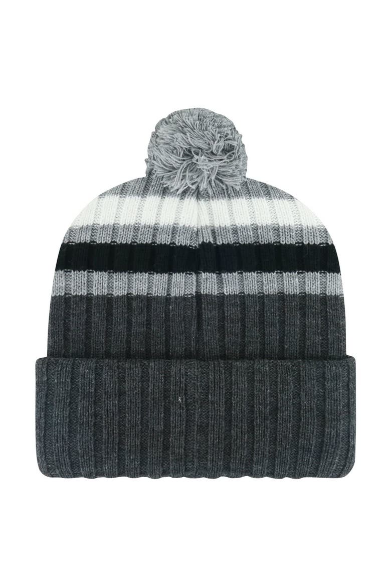 Men's '47 Gray Philadelphia Flyers Stack Patch Cuffed Knit Hat with Pom, Alternate, color, Gray