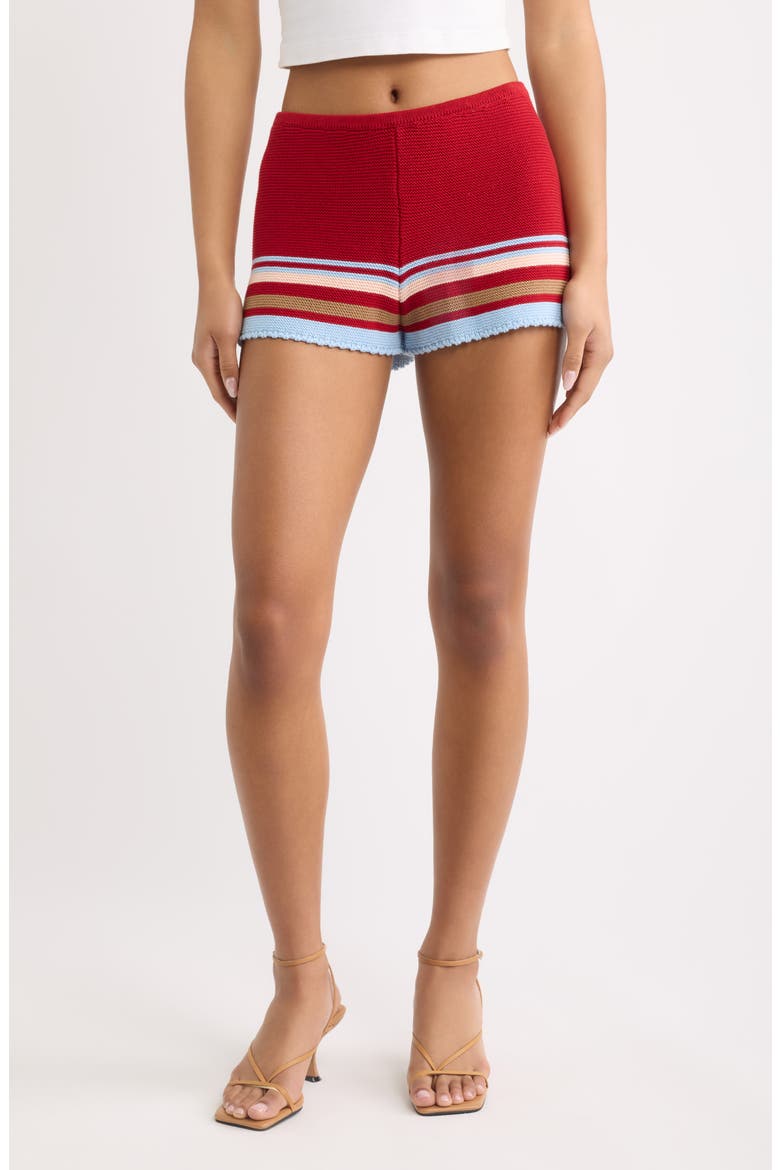 The Cleo Knit Shorts, Main, color, CRANBERRY MULTI