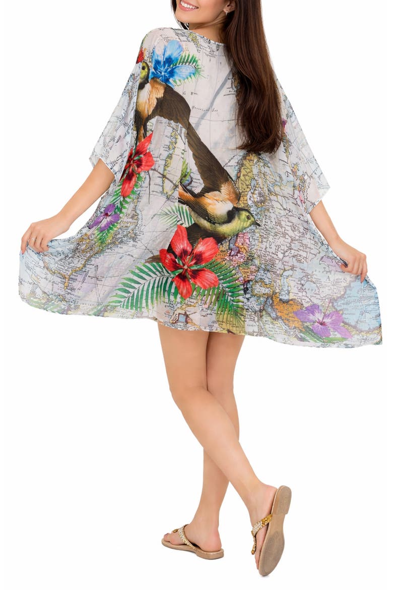 Short Poncho, Alternate, color, WHITE