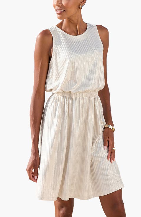 Women's Metallic Sleeveless Dress