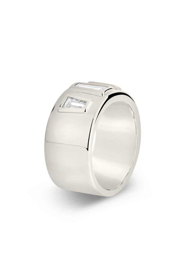 Colsie Cigar Band Ring, Alternate, color, SILVER