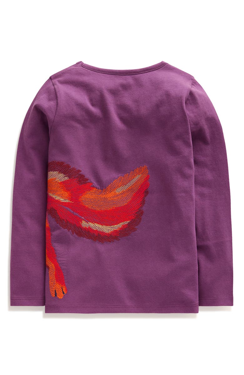 Mini Boden Kids' Squirrel Embroidered Long Sleeve Cotton Graphic T-Shirt, Alternate, color, 