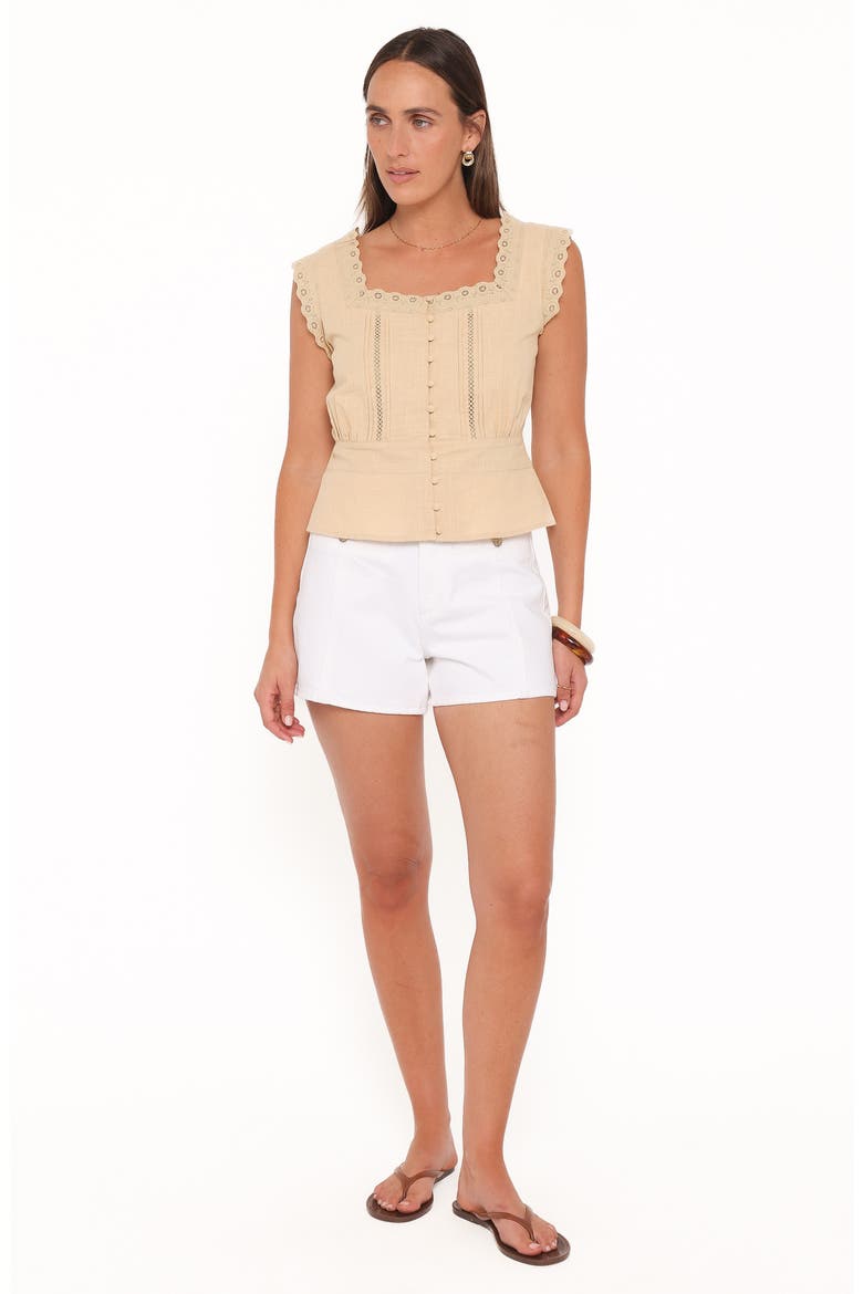 Luke Embroidered Sleeveless Top, Alternate, color, KHAKI