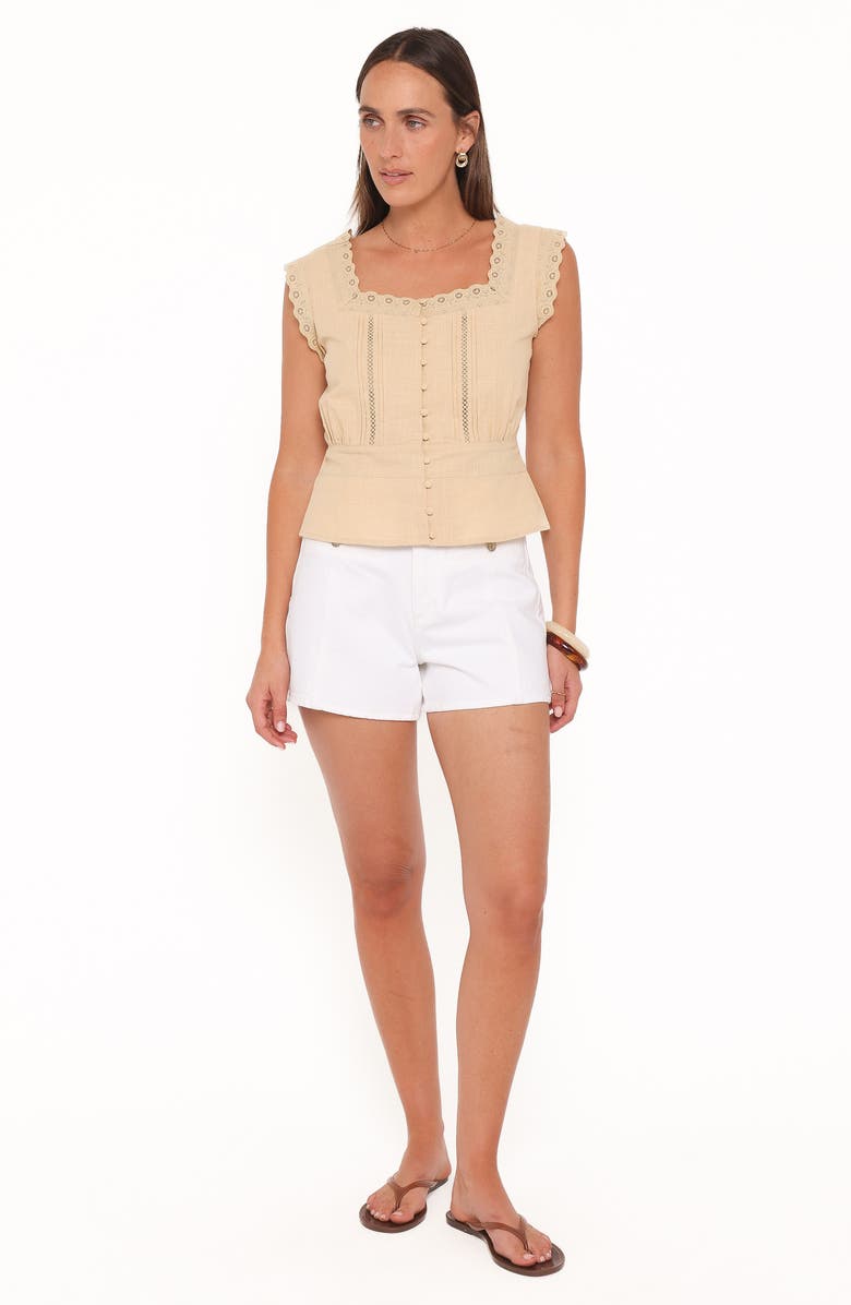Petal & Pup Luke Embroidered Sleeveless Top, Alternate, color, Khaki