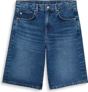 AG Thalia Embellished Denim Bermuda Shorts