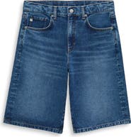 AG Thalia Embellished Denim Bermuda Shorts
