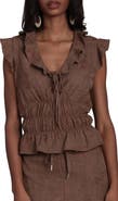 Bagatelle Tie Front Smocked Top
