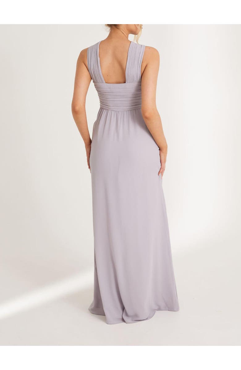 Six Stories Cross Neck Chiffon Bridesmaid Dress, Alternate, color, Lilac