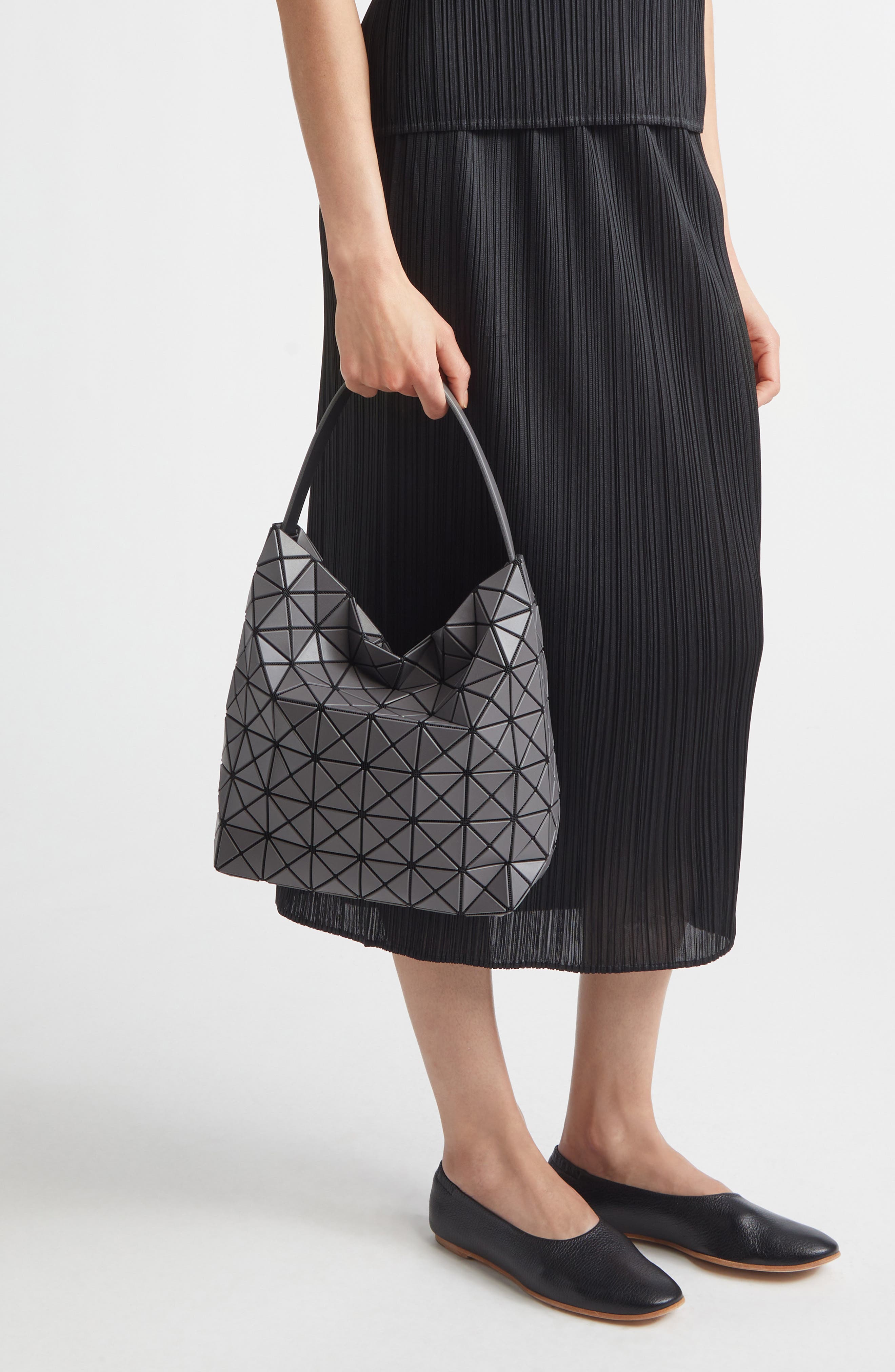 Bao Bao Issey Miyake Valley Hobo Bag, Alternate, color, Charcoal