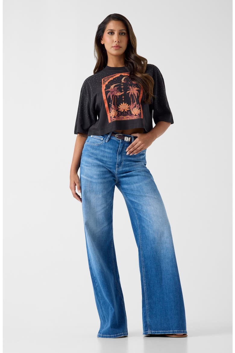 Desert Rose Graphic Cropped T-Shirt, Alternate, color, BLACK