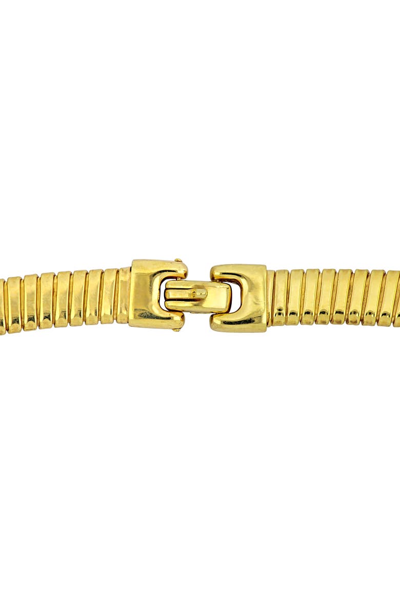 Cubic Zirconia Omega Station Necklace, Alternate, color, Yellow-Plated