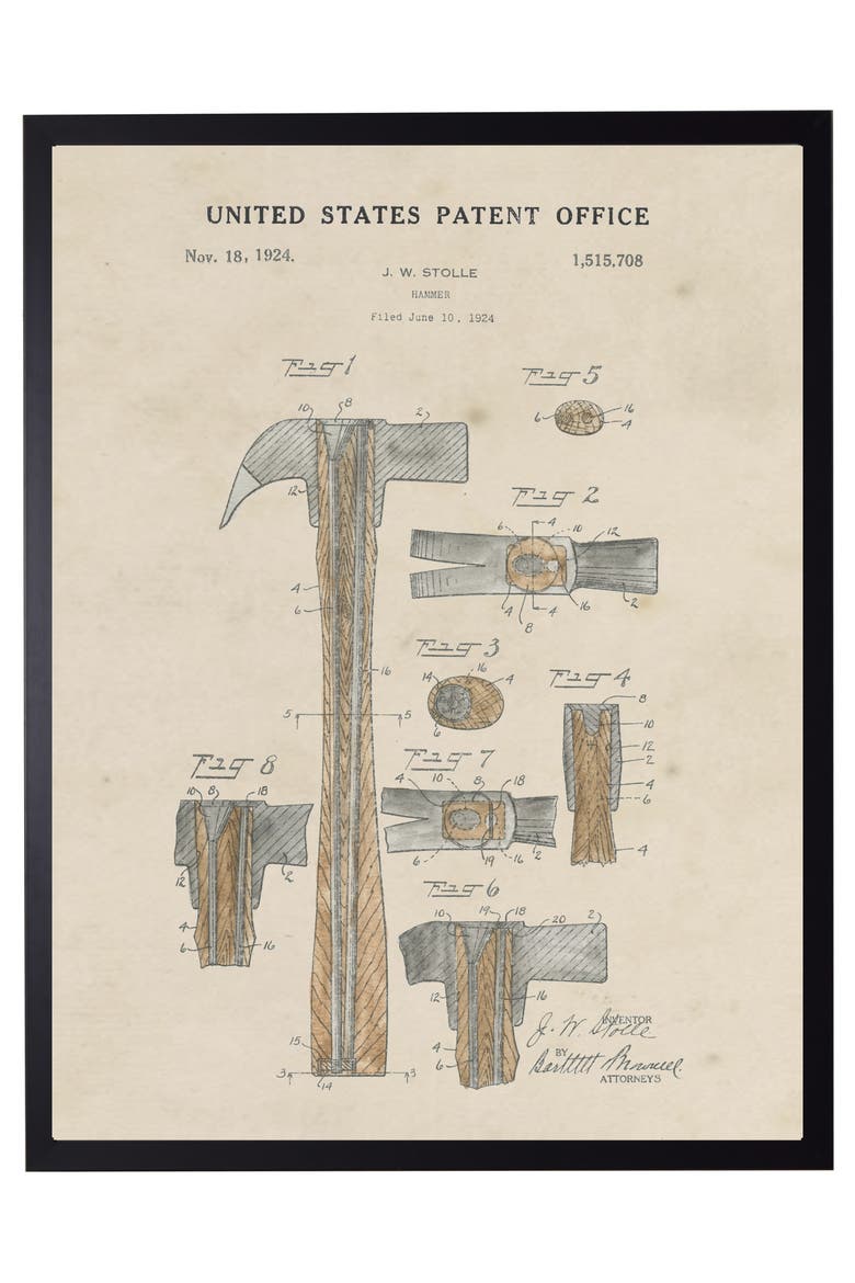 Hammer Patent in Black Frame, Main, color, No Color