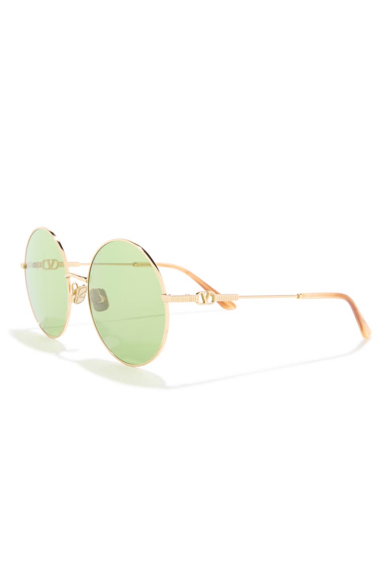 57mm Round Sunglasses, Alternate, color, GOLD GOLD GREEN