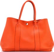 Pre-Owned Hermes Garden Party Tote Leather with Printed Interior 36