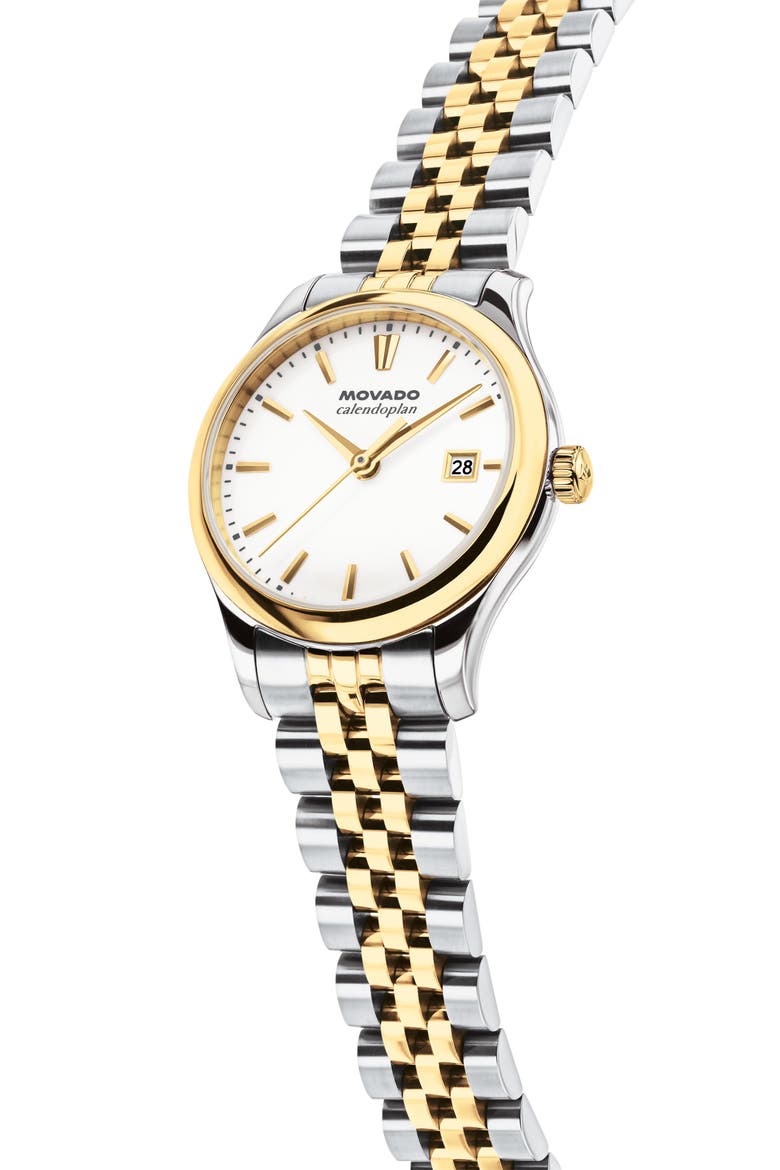 Heritage Series Calendoplan Bracelet Watch, Alternate, color, WHITE