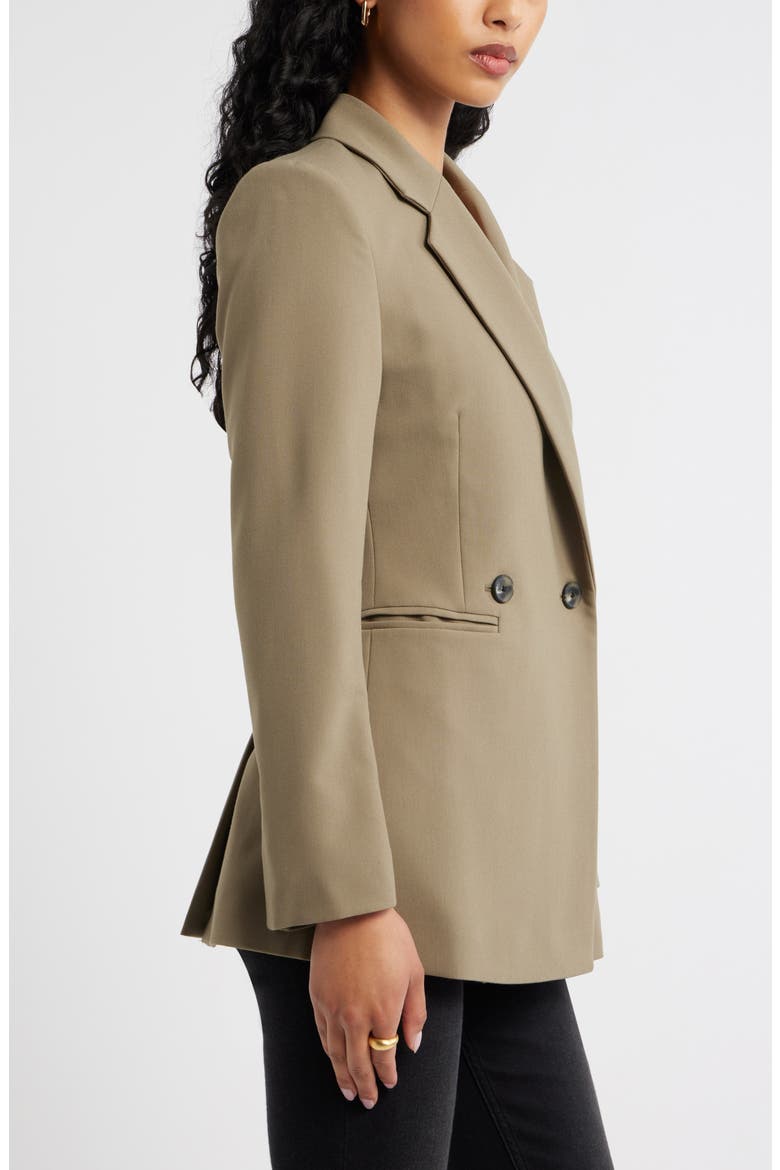 Icon Twill Double Breasted Blazer, Alternate, color, OLIVE DUSK