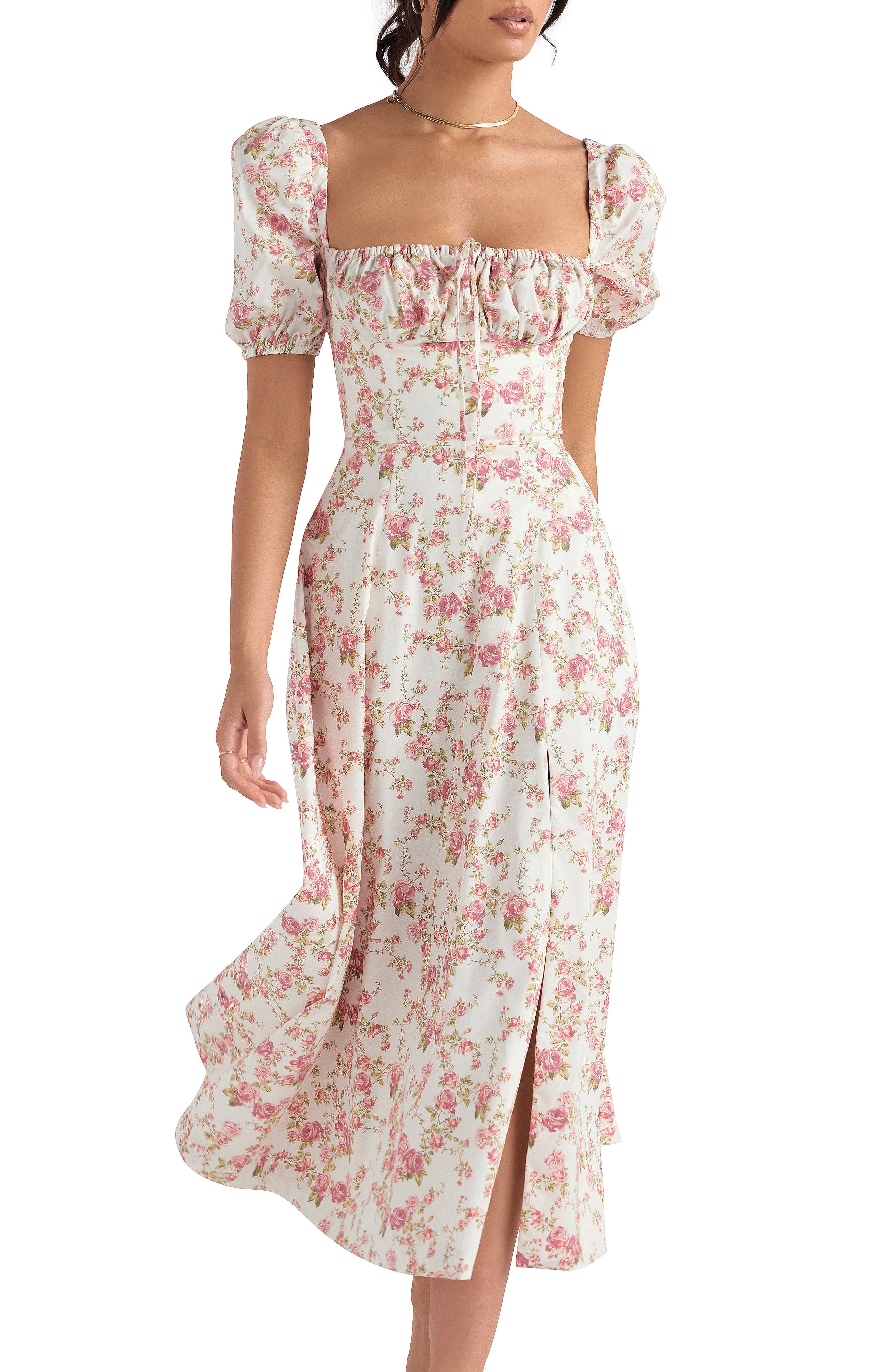 HOUSE OF CB Tallulah Floral Cotton Blend Sundress (Women) | Nordstrom