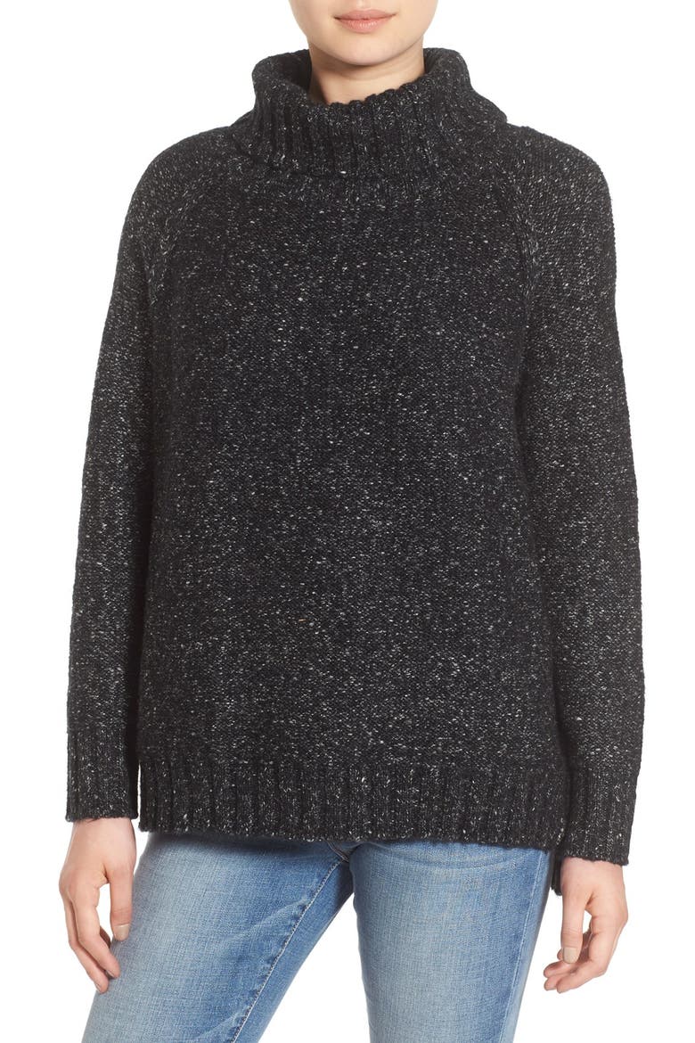 Textured Knit Turtleneck, Main, color, CHARCOAL