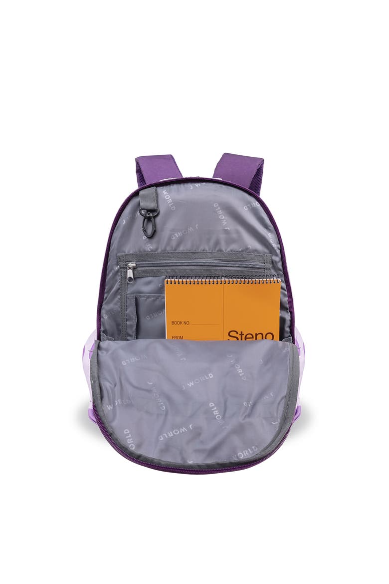 Duet Kids 16" Backpack With Detachable Lunch Box For School, Alternate, color, MR EGGPLANT