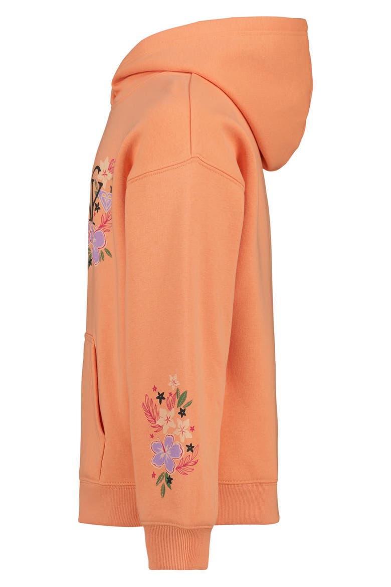 Kids' Coastal Flower Hoodie, Alternate, color, CANYON SUNSET
