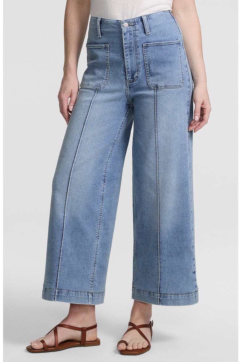 Denim High Rise Extra Wide Leg Crop Jeans, Main, color, Lake Blue Wash