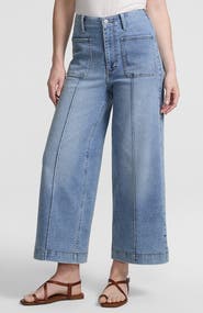 Lands' End Denim High Rise Extra Wide Leg Crop Jeans
