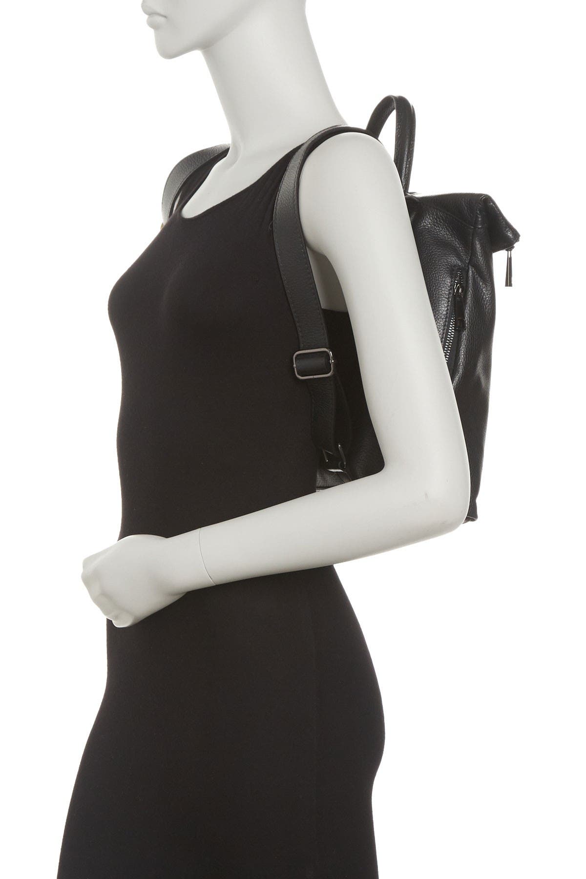 GIULIA MASSARI Leather Backpack, Alternate, color, 