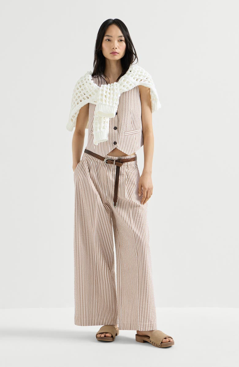 Brunello Cucinelli Baggy track trousers, Alternate, color, Beige