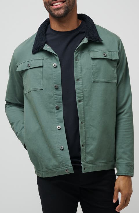 Cloud Denim Fleece Collar Jacket