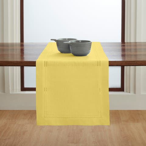 Linen Table Runner - Linen Double Hemstitch