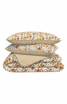 Golden Floral Meadow Quilt Set