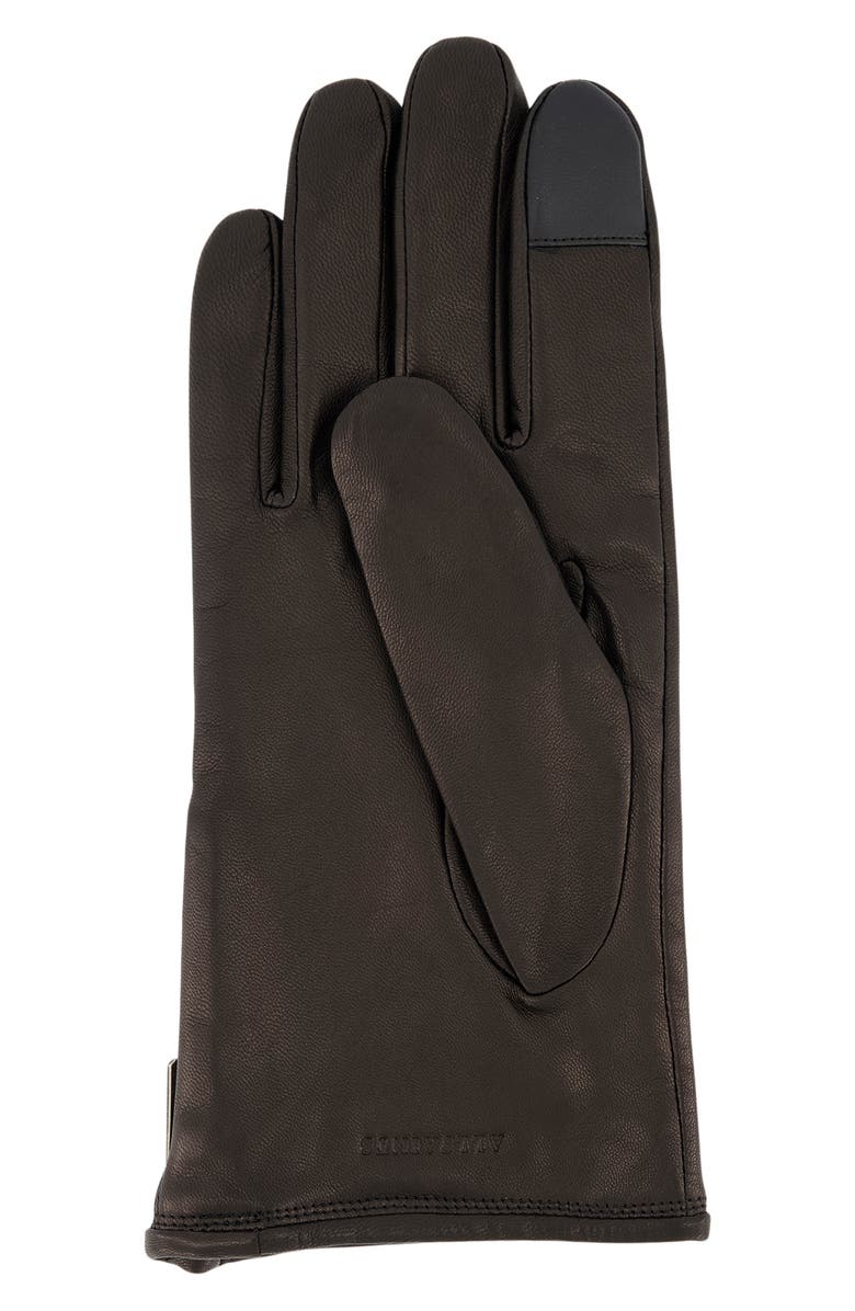 AllSaints Zip Leather Gloves, Alternate, color, Black