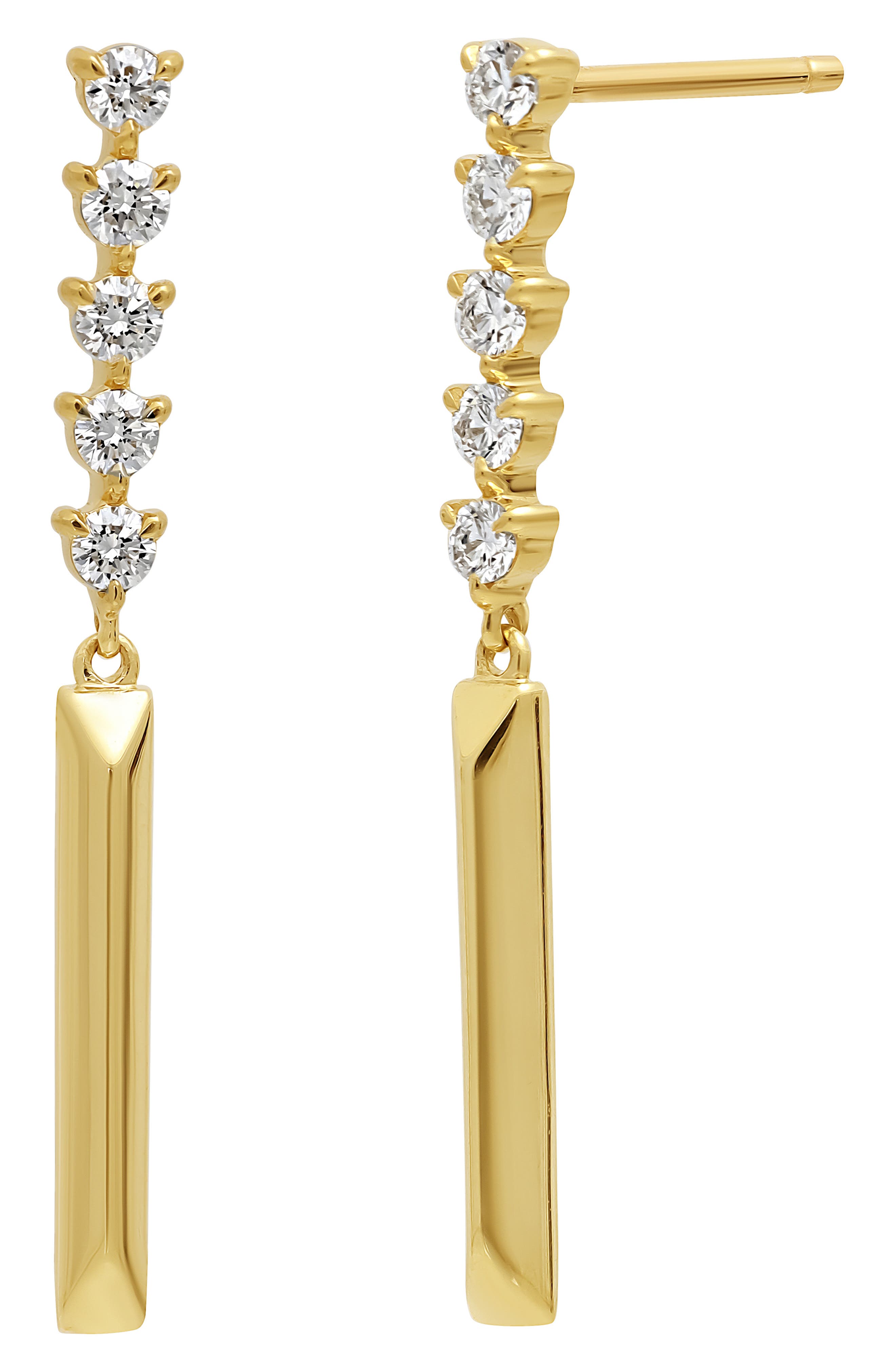 Bony Levy Aviva Diamond Bar Linear Earrings (Nordstrom Exclusive ...