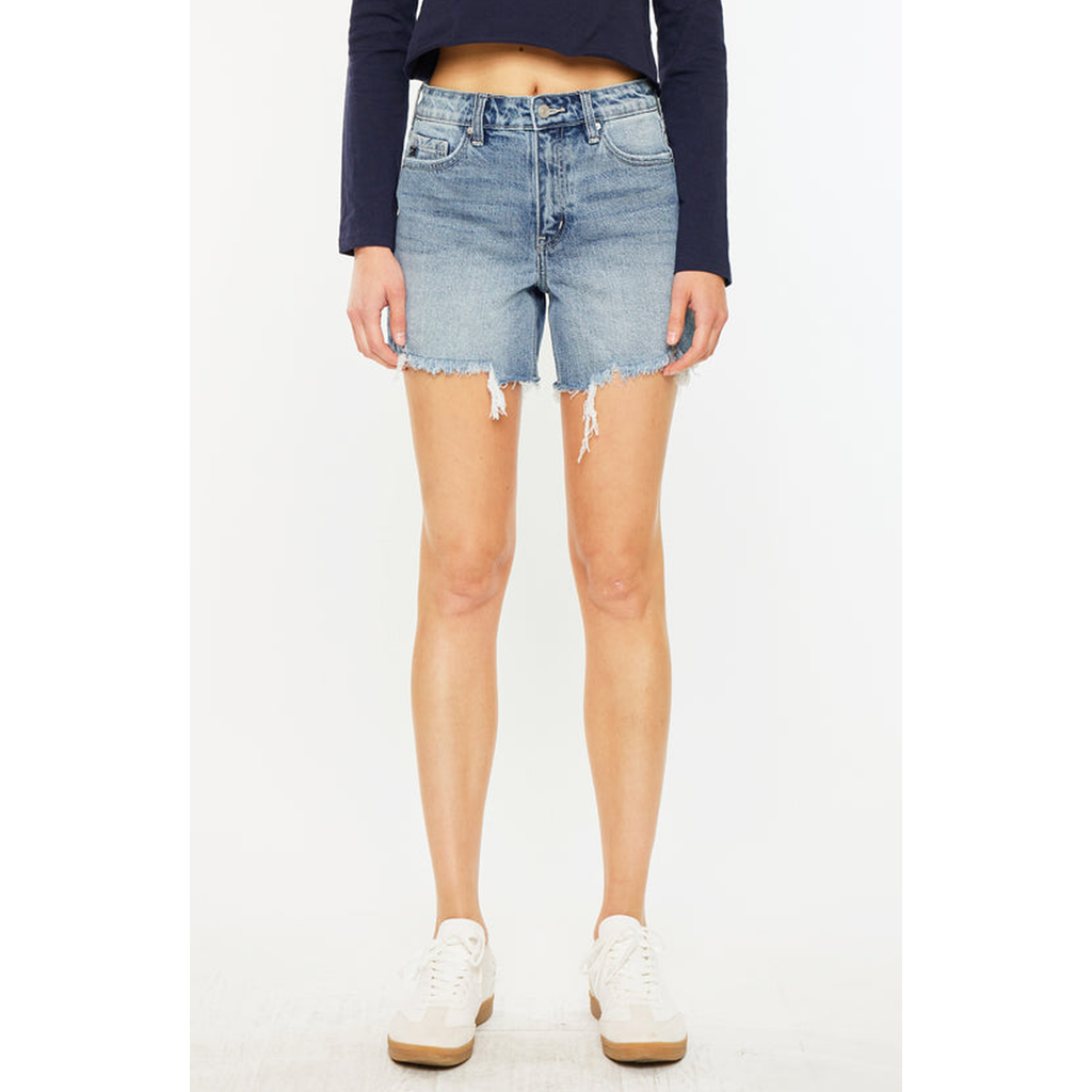Kancan Tamara High Rise Shorts In Medium Wash