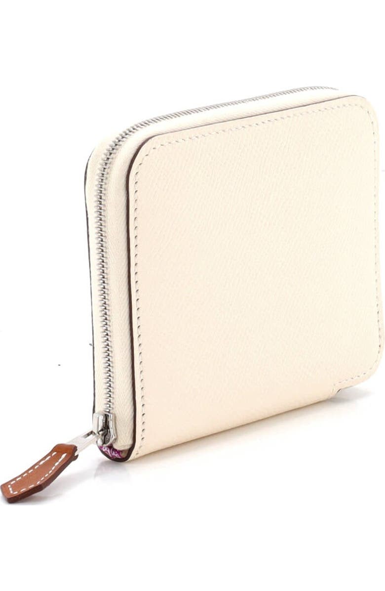 Pre-Owned Hermes Azap Zip Around Wallet Silk'in Epsom Compact, Alternate, color, Nata