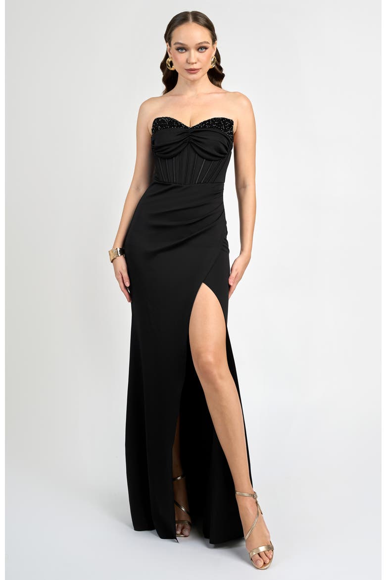 Mara Corset Maxi, Alternate, color, BLACK
