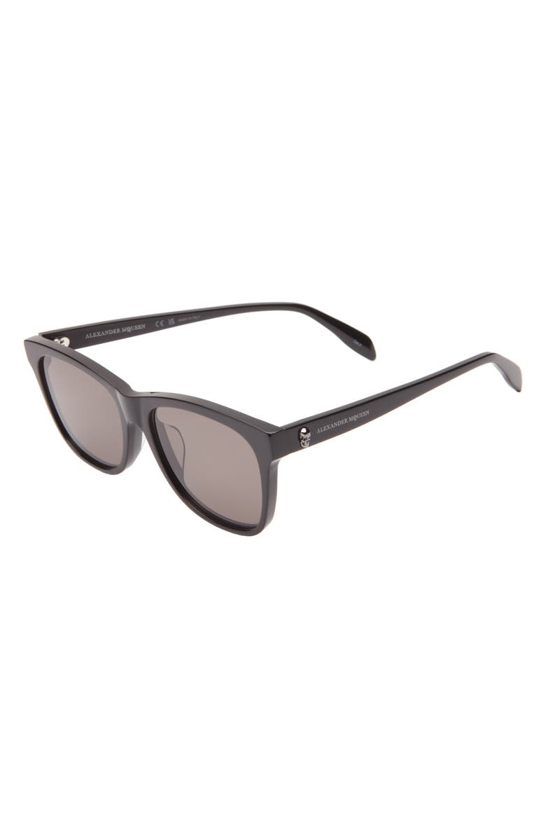 McQueen 56mm Square Sunglasses, Alternate, color, Black Black Grey