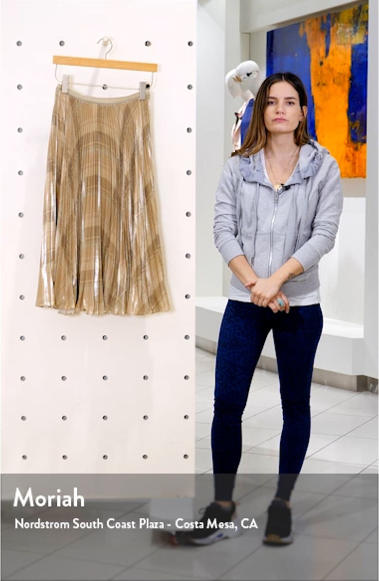 Rese Metallic Plaid Pleated Skirt, sales video thumbnail