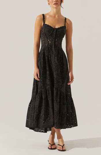Yamila Cotton Eyelet High-Low Dress