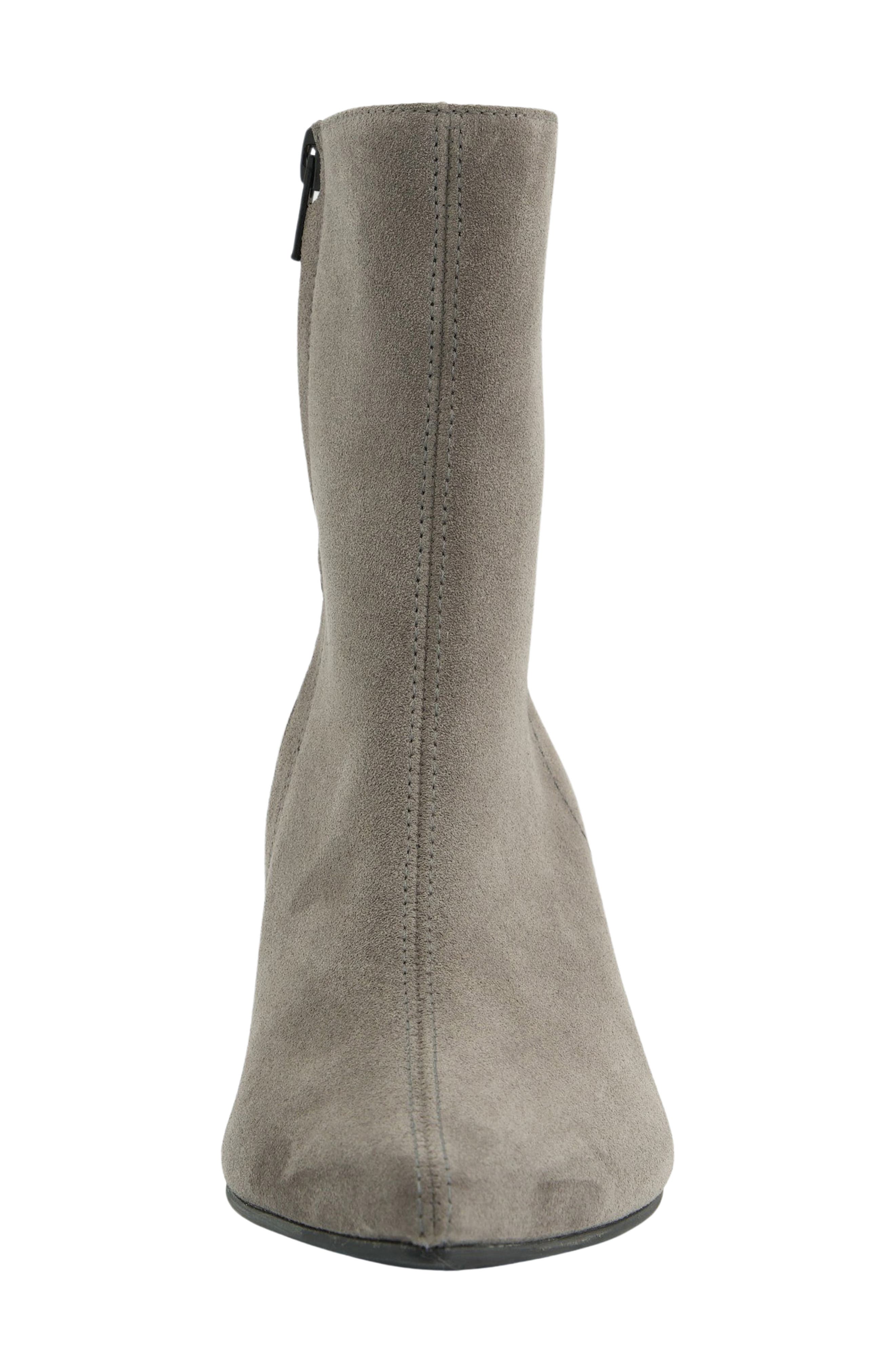 Ciara Pointed Toe Kitten Heel Bootie, Alternate, color, GREY SUEDE