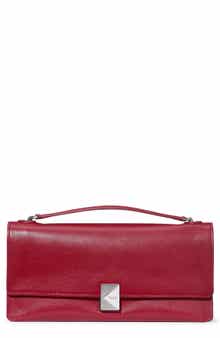 deco fine grain leather convertible chain shoulder bag