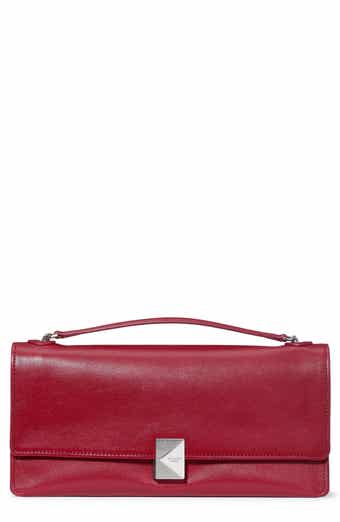 deco fine grain leather convertible chain shoulder bag